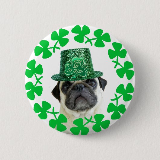 Kus me ik ben een Ierse stekker Ronde Button 5,7 Cm (Voorkant)