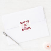 Kus me Ik ben een Kayaker Ronde Sticker (Envelop)