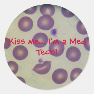 Kus me... Ik ben een Med Tech! Ronde Sticker