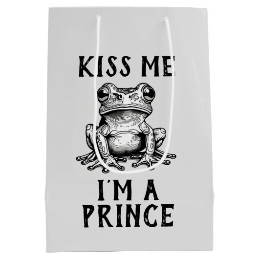 Kus me Ik ben een prins geschenk tas Medium Cadeauzakje (Achterkant)