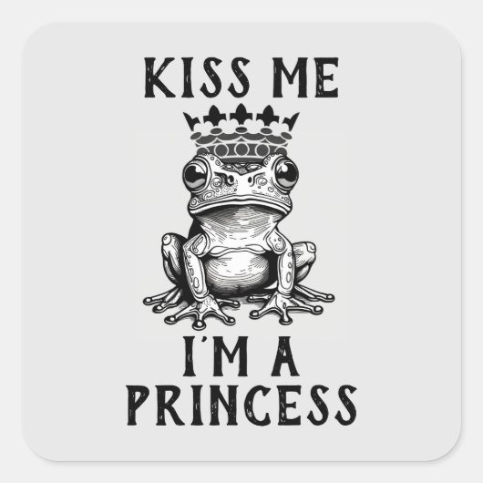 Kus me, ik ben een prinses Sticker (Voorkant)