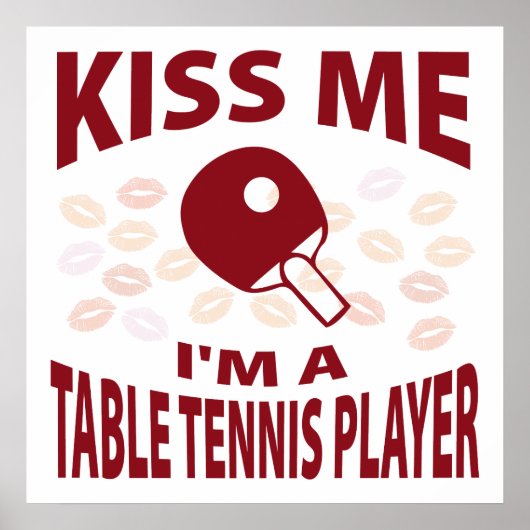 Kus me ik ben een Tennis Player Poster (Voorkant)