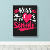 Kus me Ik ben een Valentijn. Canvas Afdruk (Insitu (Houten vloer))