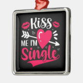 Kus me Ik ben een Valentijn. Metalen Ornament (Links)