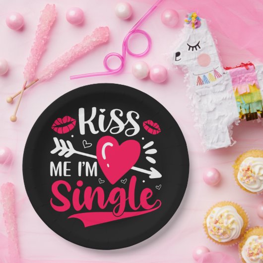 Kus me Ik ben een Valentijn. Papieren Bordje (Feest)