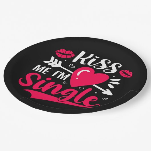 Kus me Ik ben een Valentijn. Papieren Bordje (Gekanteld)