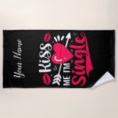 Kus me Ik ben een Valentijn. Strandlaken (Voorkant)