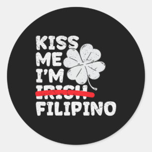 Kus me ik ben Filipijns Grappige St. Patrick's Dag Ronde Sticker