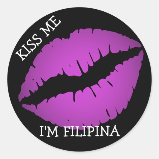Kus me, ik ben Filipina Ronde Sticker (Voorkant)