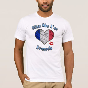 Kus me Ik ben Franse vlag T-Shirt - Bastille Day