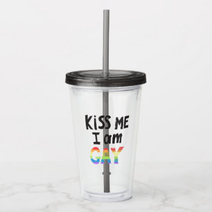 Kus me ik ben Gay Acryl Drinkbeker