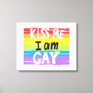 Kus me ik ben Gay Canvas Afdruk