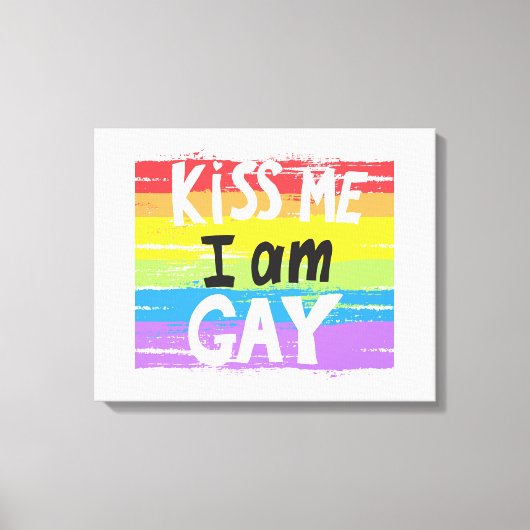 Kus me ik ben Gay Canvas Afdruk (Voorkant)