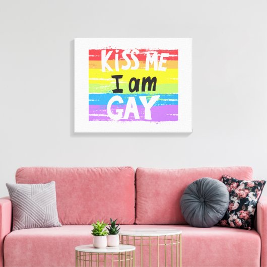 Kus me ik ben Gay Canvas Afdruk (Insitu (Woonkamer))