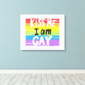 Kus me ik ben Gay Canvas Afdruk (Insitu (Houten vloer))