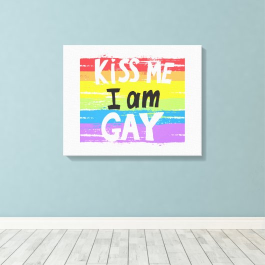 Kus me ik ben Gay Canvas Afdruk (Insitu (Houten vloer))
