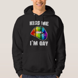 Kus me ik ben gay lhbtq regenboog lippen hoodie
