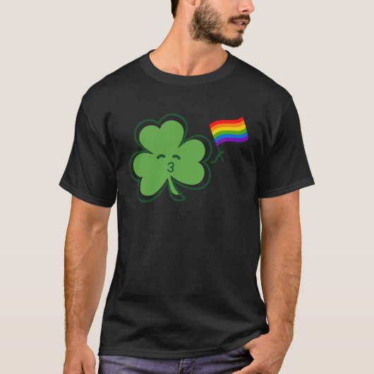 Kus me Ik ben Gay St Patrick's Day Pride LGBT T-shirt (Voorkant)