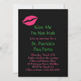 Kus me Ik ben geen Ierse partijuitnodiging - zwart Kaart