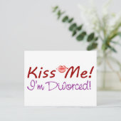 Kus me Ik ben gescheiden Briefkaart (Staand voorkant)