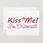 Kus me Ik ben gescheiden Briefkaart (Voorkant / Achterkant)