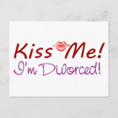 Kus me Ik ben gescheiden Briefkaart (Voorkant)