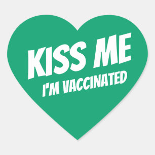 Kus me ik ben gevaccineerd door de moderne schimmi hart sticker