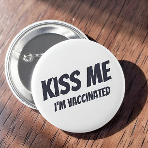 Kus me ik ben gevaccineerd door de moderne schimmi ronde button 5,7 cm
