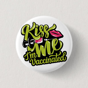 Kus me ik ben gevaccineerd. ronde button 3,2 cm