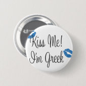 Kus me! Ik ben Grieks Ronde Button 5,7 Cm (Voorkant /achterkant)