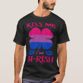 Kus me Ik ben Groot Iers Biseksueel Pride Sh T-shirt (Voorkant)
