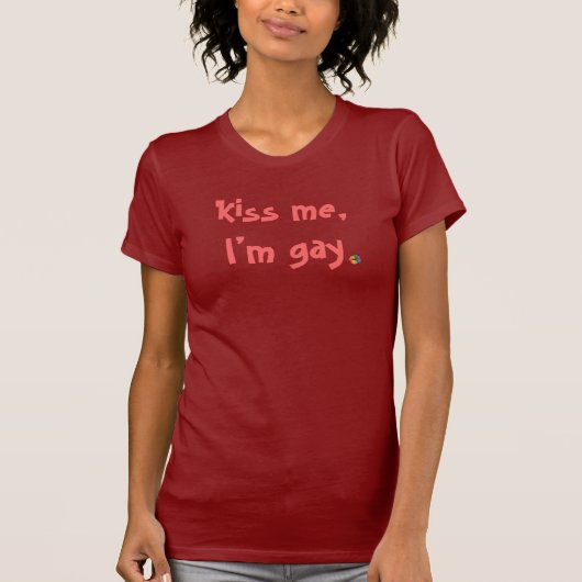 Kus me, ik ben homo shirt. t-shirt (Voorkant)