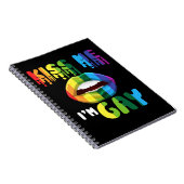 Kus me Ik ben homoseksuele pride LGBT Notitieboek (Rechterzijde)