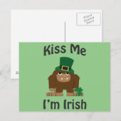 Kus Me Ik ben Iers bigfoot Briefkaart (Voorkant / Achterkant)
