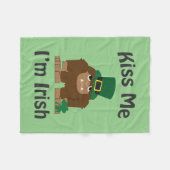 Kus Me Ik ben Iers bigfoot Fleece Deken (Voorkant (Horizontaal))
