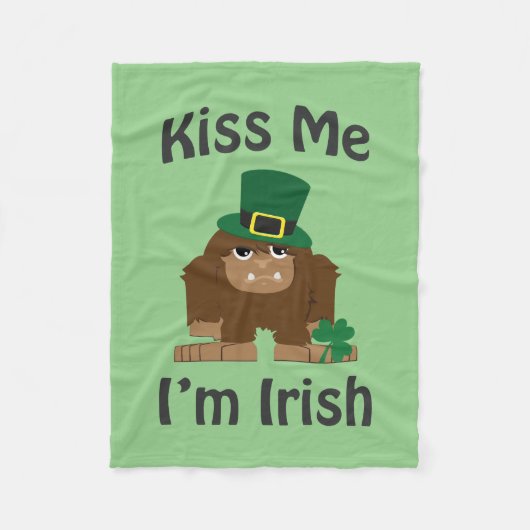 Kus Me Ik ben Iers bigfoot Fleece Deken (Voorkant)
