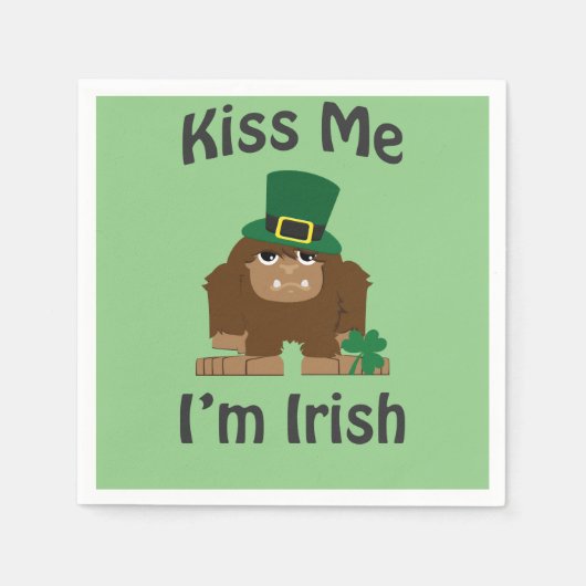 Kus Me Ik ben Iers bigfoot Servetten (Voorkant)