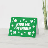 Kus me Ik ben Iers grappig St Patrick's Day card Kaart (Voorkant)