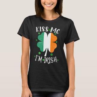 Kus me Ik ben Iers grappig st patricks day mannen  T-shirt
