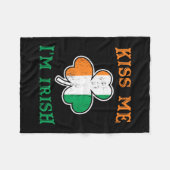 Kus me ik ben Iers grappige St. Patrick's dag Fleece Deken (Voorkant (Horizontaal))