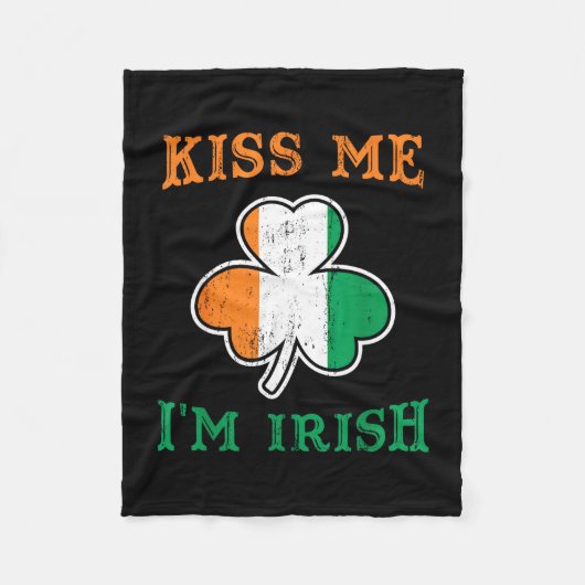 Kus me ik ben Iers grappige St. Patrick's dag Fleece Deken (Voorkant)