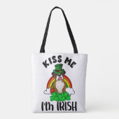Kus me Ik ben Iers, Grappige St. Patricks Dag Tote Bag (Achterkant)