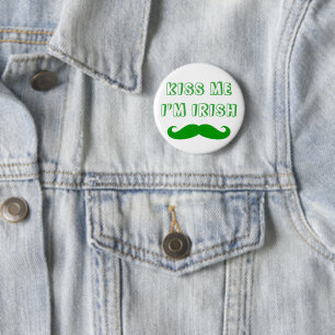 Kus Me Ik Ben Iers grappige St. Patrick's Day knop Ronde Button 5,7 Cm