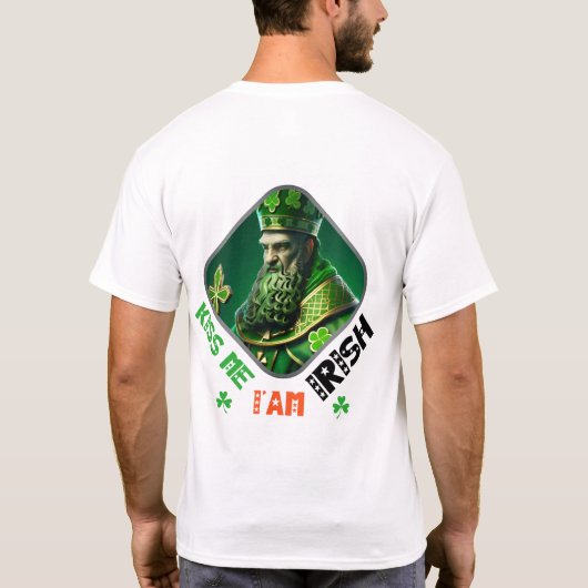 Kus me, ik ben Iers - Iers Geluk en Lach T-shirt (Achterkant)