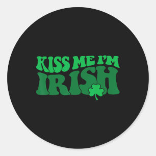 Kus Me Ik Ben Iers Klaver1 Ronde Sticker