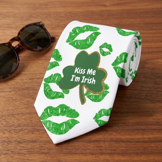 Kus Me Ik Ben Iers Klavertje St. Patrick's Dag Stropdas