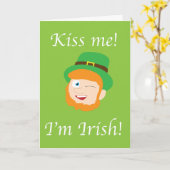Kus me, ik ben Iers op St Patty's Day Kaart (Gele Bloem)