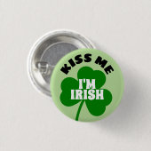 Kus Me Ik ben Iers Ronde Button 3,2 Cm (Voorkant /achterkant)