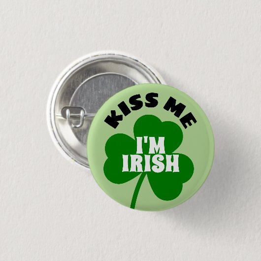Kus Me Ik ben Iers Ronde Button 3,2 Cm (Voorkant /achterkant)