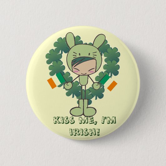 Kus me, ik ben Iers! Ronde Button 5,7 Cm (Voorkant)